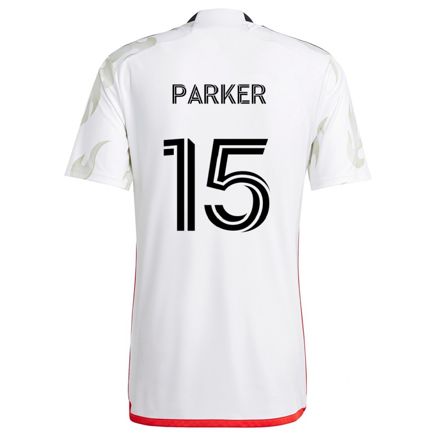 Enfant Football Maillot Isaiah Parker #15 Blanc Rouge Noir Tenues Extérieur 2024/25