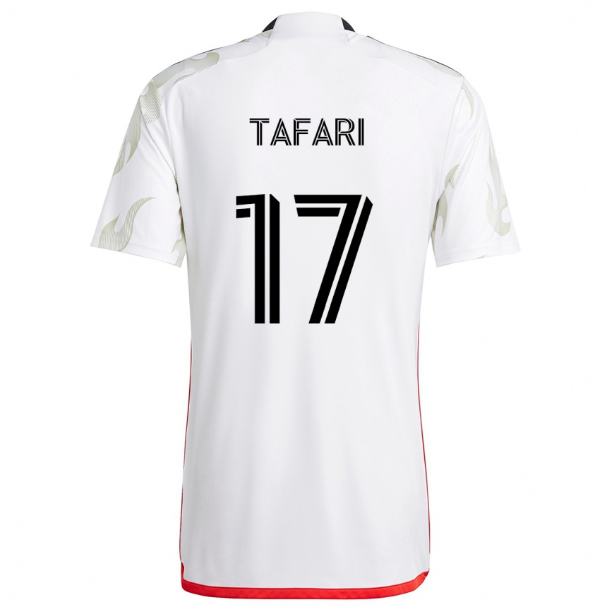 Enfant Football Maillot Nkosi Tafari #17 Blanc Rouge Noir Tenues Extérieur 2024/25