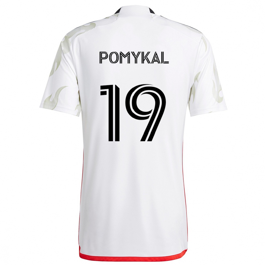 Enfant Football Maillot Paxton Pomykal #19 Blanc Rouge Noir Tenues Extérieur 2024/25