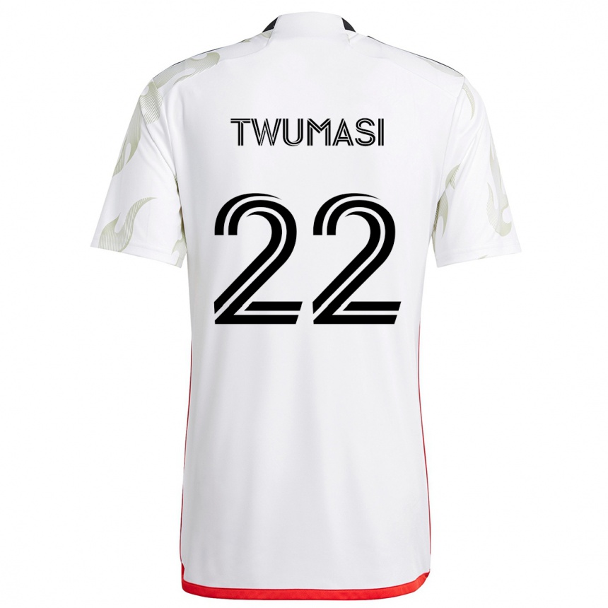 Enfant Football Maillot Ema Twumasi #22 Blanc Rouge Noir Tenues Extérieur 2024/25