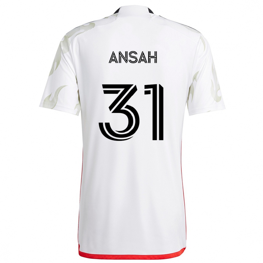 Enfant Football Maillot Eugene Ansah #31 Blanc Rouge Noir Tenues Extérieur 2024/25