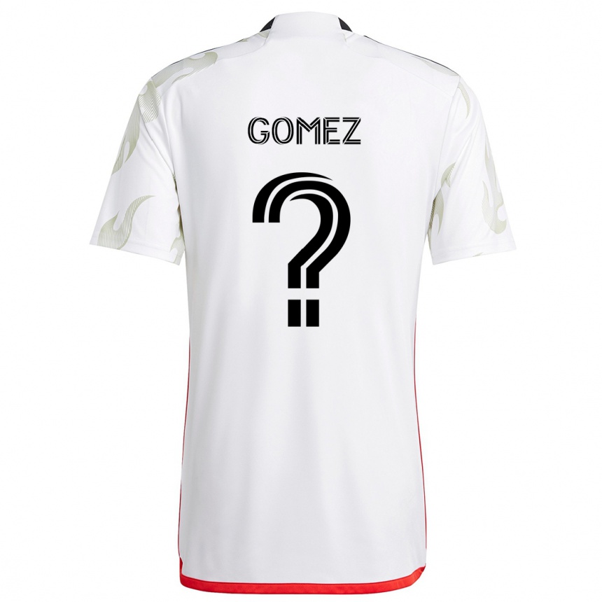 Enfant Football Maillot Victor Gomez #0 Blanc Rouge Noir Tenues Extérieur 2024/25