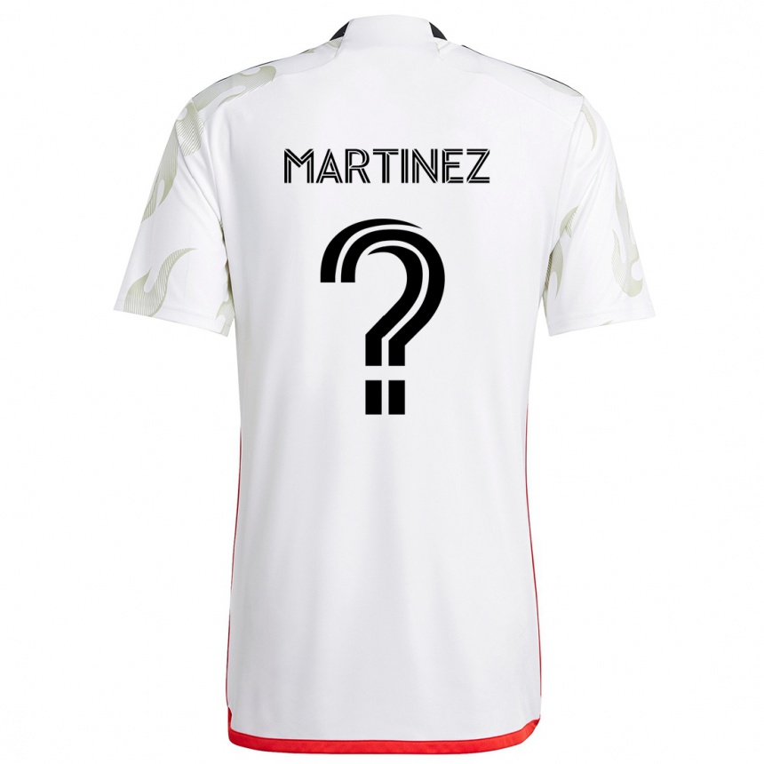 Enfant Football Maillot Jonathan Martinez #0 Blanc Rouge Noir Tenues Extérieur 2024/25