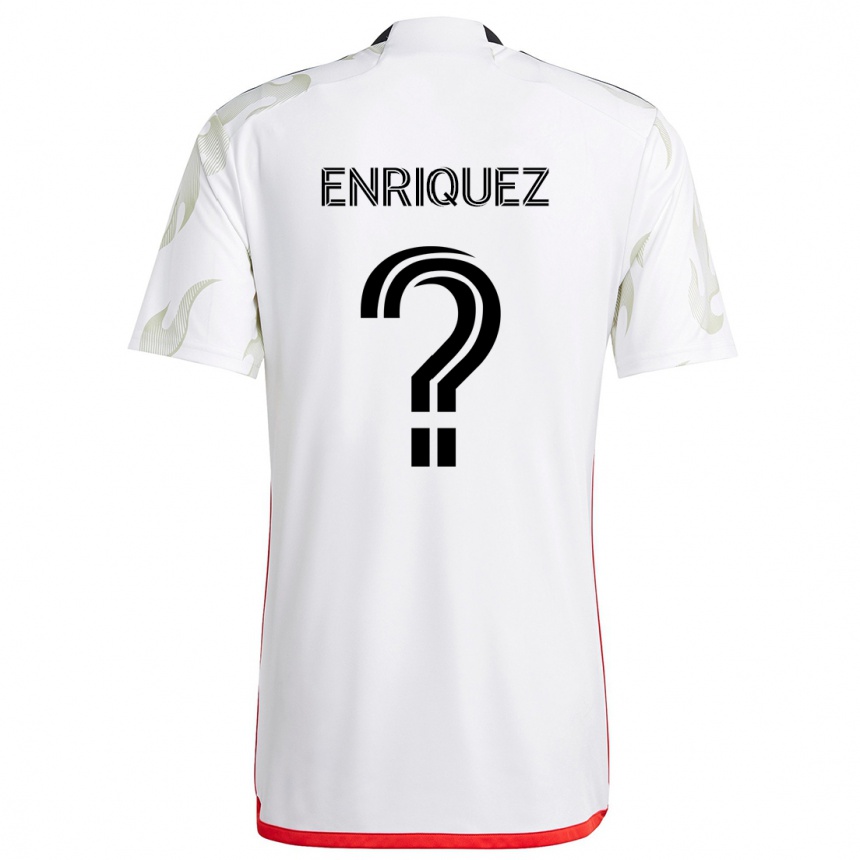 Enfant Football Maillot Fabian Enriquez #0 Blanc Rouge Noir Tenues Extérieur 2024/25