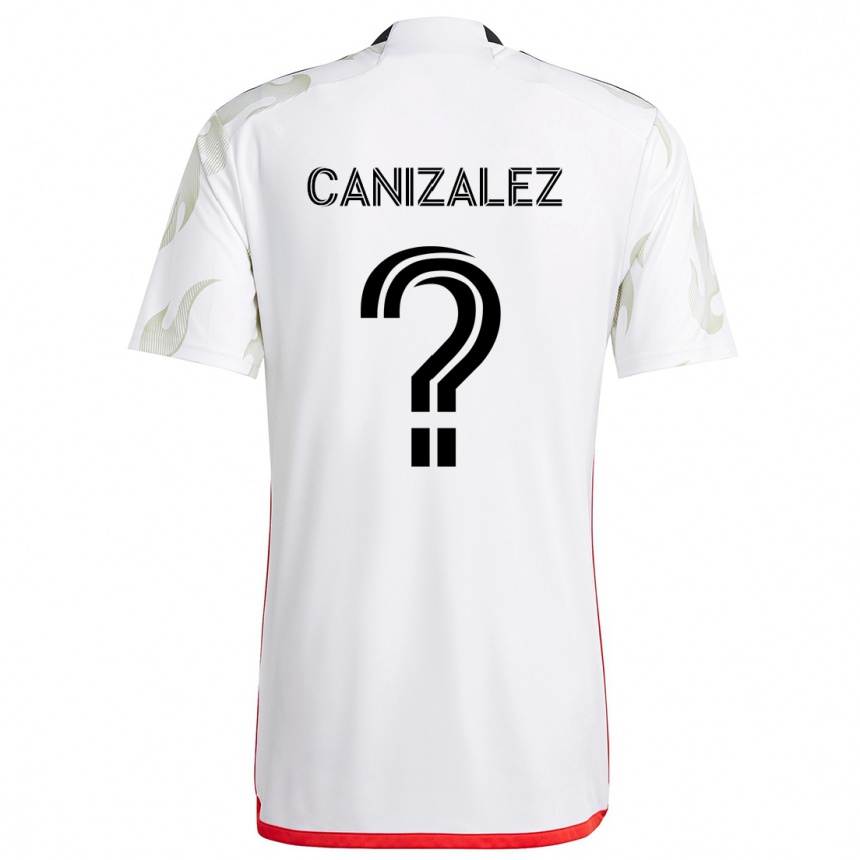 Enfant Football Maillot Henry Canizalez #0 Blanc Rouge Noir Tenues Extérieur 2024/25