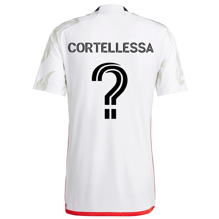 Enfant Football Maillot Michael Cortellessa #0 Blanc Rouge Noir Tenues Extérieur 2024/25