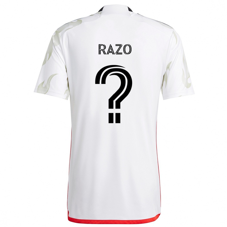 Enfant Football Maillot Edgar Razo #0 Blanc Rouge Noir Tenues Extérieur 2024/25