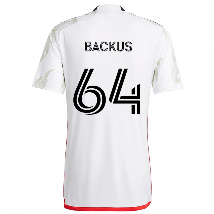 Enfant Football Maillot Braeden Backus #64 Blanc Rouge Noir Tenues Extérieur 2024/25