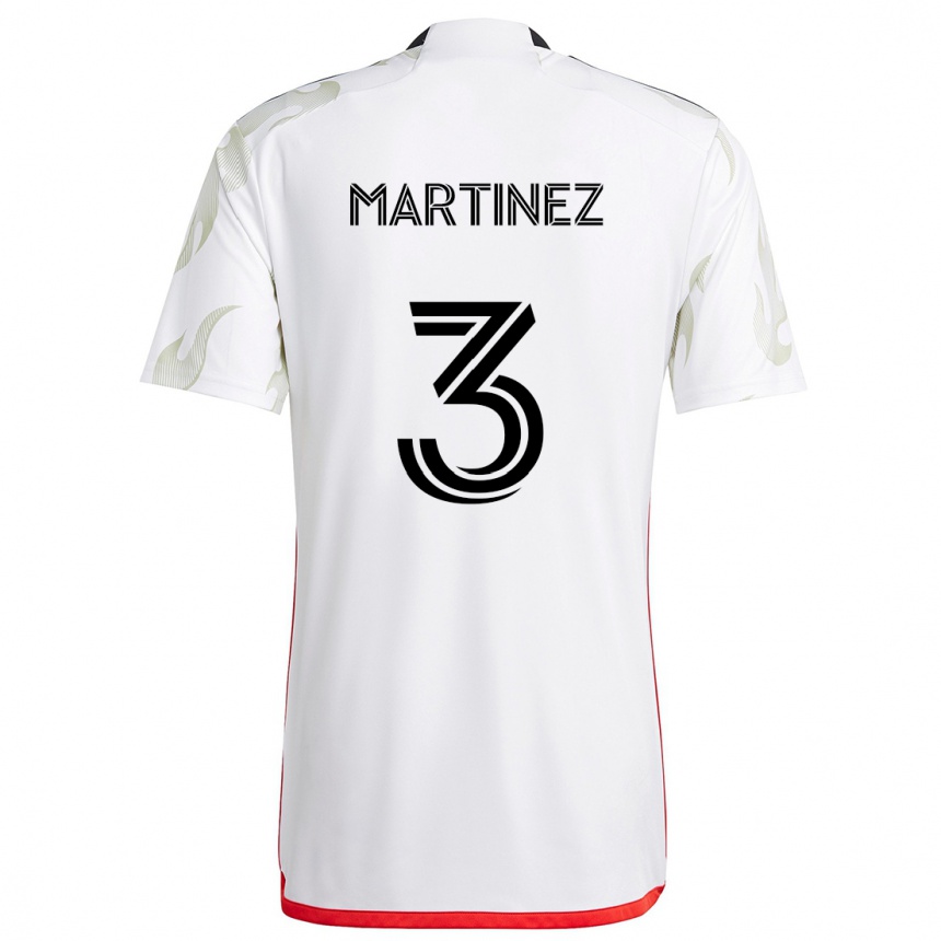 Enfant Football Maillot José Antonio Martínez #3 Blanc Rouge Noir Tenues Extérieur 2024/25