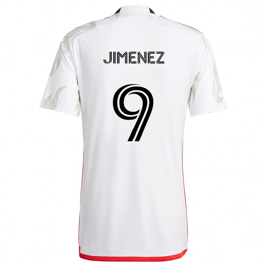 Enfant Football Maillot Jesús Jiménez #9 Blanc Rouge Noir Tenues Extérieur 2024/25