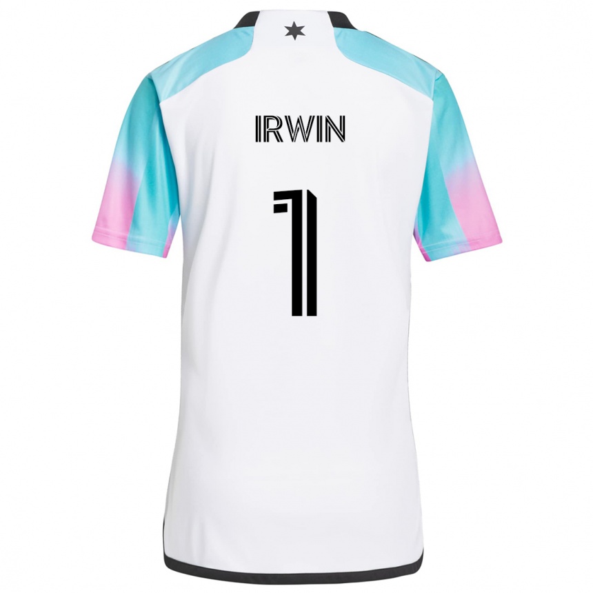 Enfant Football Maillot Clint Irwin #1 Blanc Bleu Noir Tenues Extérieur 2024/25