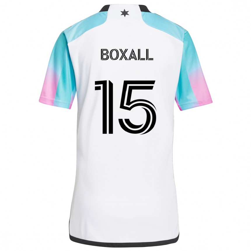 Enfant Football Maillot Michael Boxall #15 Blanc Bleu Noir Tenues Extérieur 2024/25