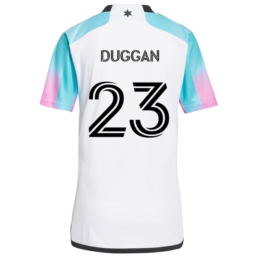 Enfant Football Maillot Morris Duggan #23 Blanc Bleu Noir Tenues Extérieur 2024/25