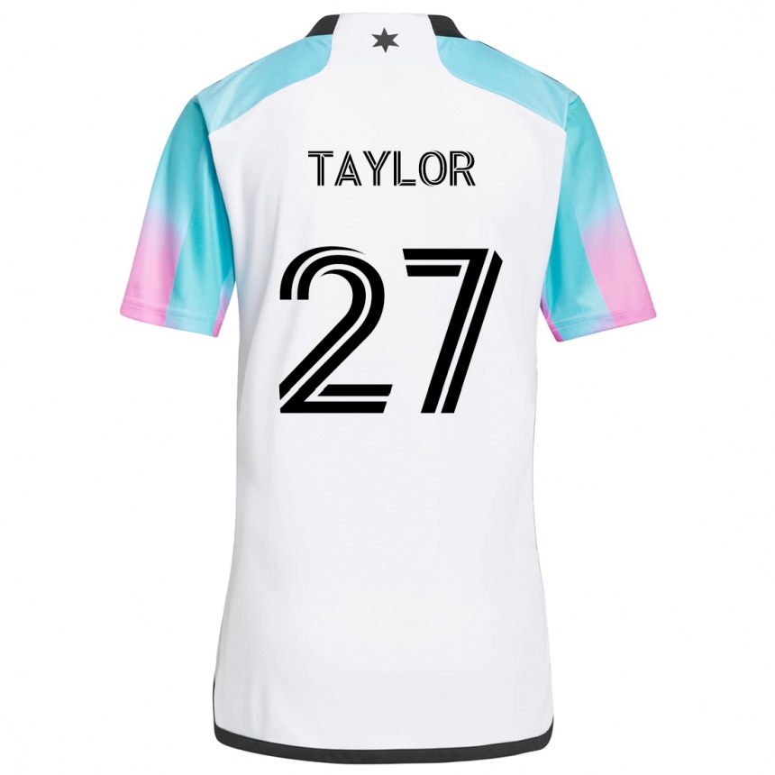 Enfant Football Maillot D.j. Taylor #27 Blanc Bleu Noir Tenues Extérieur 2024/25