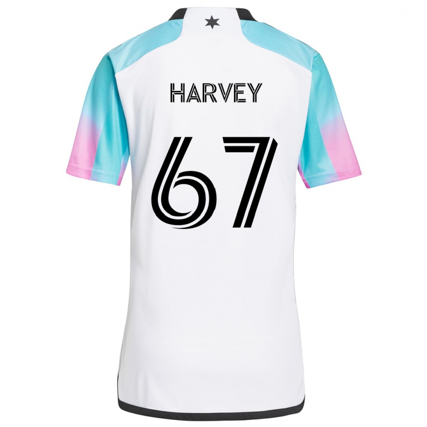 Enfant Football Maillot Carlos Harvey #67 Blanc Bleu Noir Tenues Extérieur 2024/25