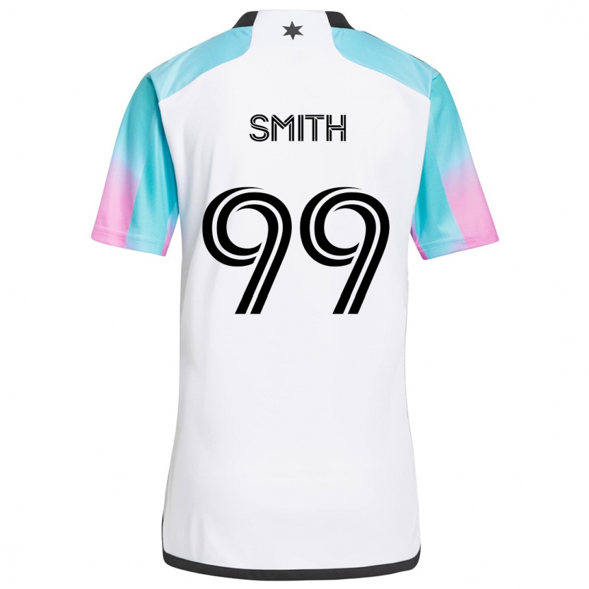 Enfant Football Maillot Jordan Adebayo-Smith #99 Blanc Bleu Noir Tenues Extérieur 2024/25