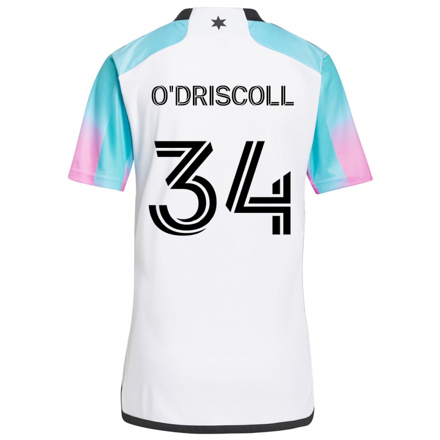 Enfant Football Maillot Rory O'driscoll #34 Blanc Bleu Noir Tenues Extérieur 2024/25