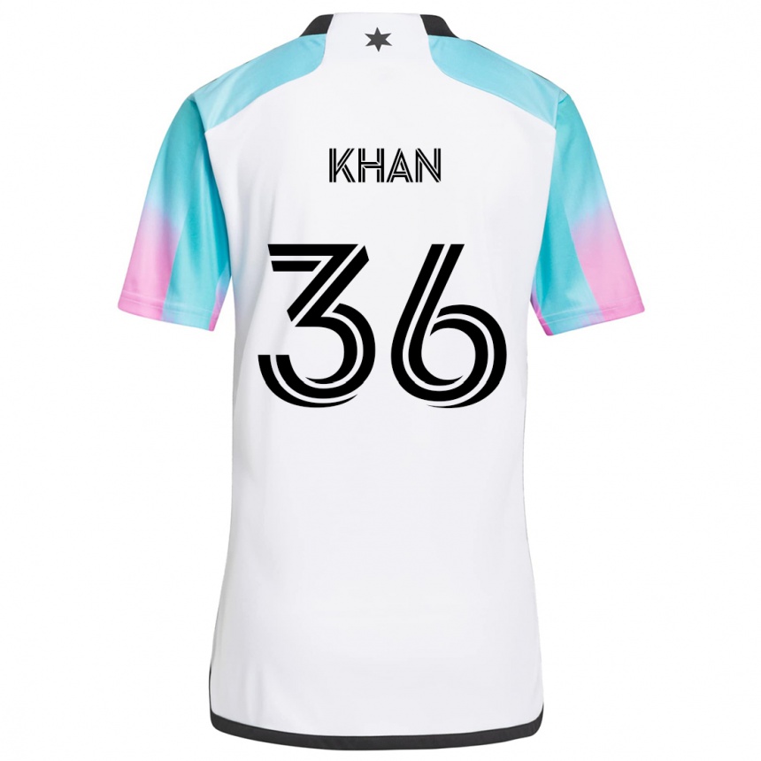 Enfant Football Maillot Molik Khan #36 Blanc Bleu Noir Tenues Extérieur 2024/25