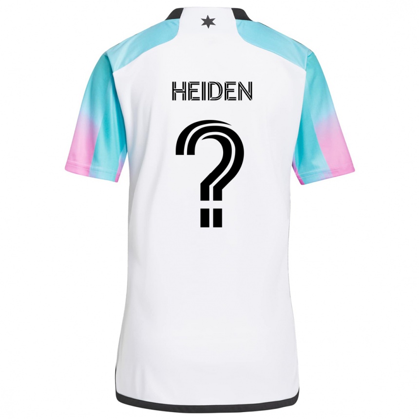 Enfant Football Maillot Adam Heiden #0 Blanc Bleu Noir Tenues Extérieur 2024/25