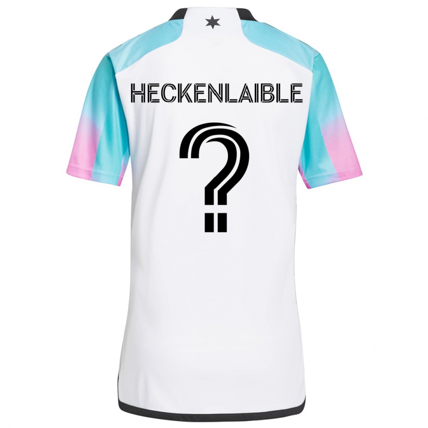 Enfant Football Maillot Andrew Heckenlaible #0 Blanc Bleu Noir Tenues Extérieur 2024/25