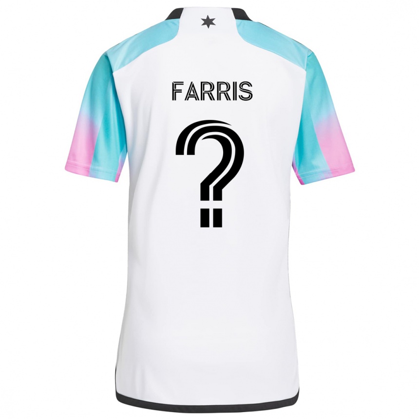 Enfant Football Maillot John Farris #0 Blanc Bleu Noir Tenues Extérieur 2024/25