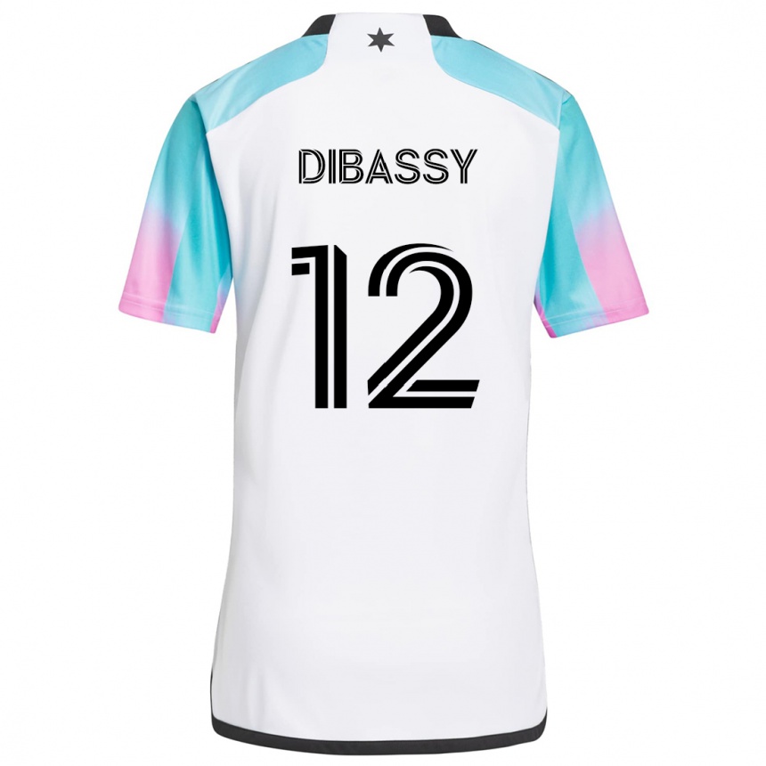 Enfant Football Maillot Bakaye Dibassy #12 Blanc Bleu Noir Tenues Extérieur 2024/25