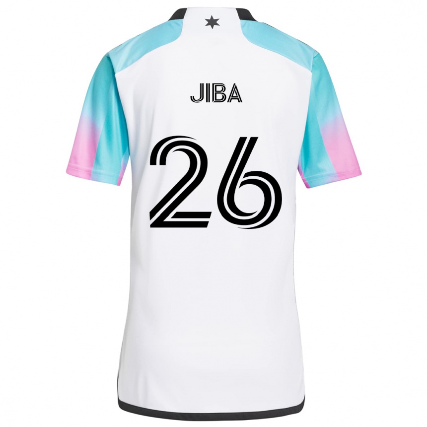 Enfant Football Maillot Ryen Jiba #26 Blanc Bleu Noir Tenues Extérieur 2024/25