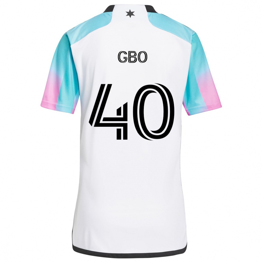 Enfant Football Maillot Cedrik Gbo #40 Blanc Bleu Noir Tenues Extérieur 2024/25