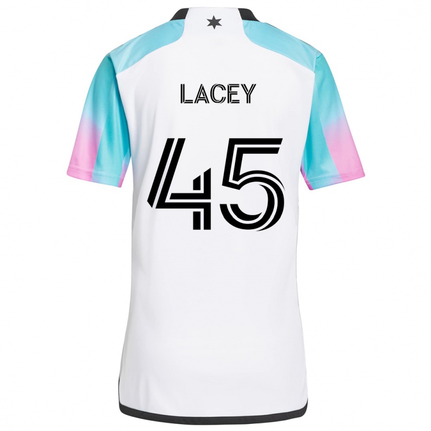 Enfant Football Maillot Kameron Lacey #45 Blanc Bleu Noir Tenues Extérieur 2024/25