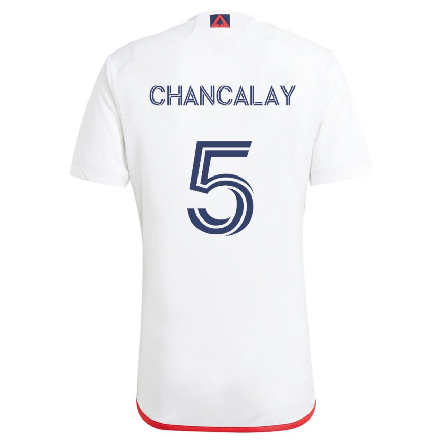 Enfant Football Maillot Tomás Chancalay #5 Blanc Rouge Tenues Extérieur 2024/25