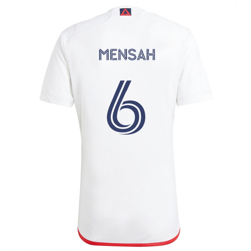 Enfant Football Maillot Jonathan Mensah #6 Blanc Rouge Tenues Extérieur 2024/25