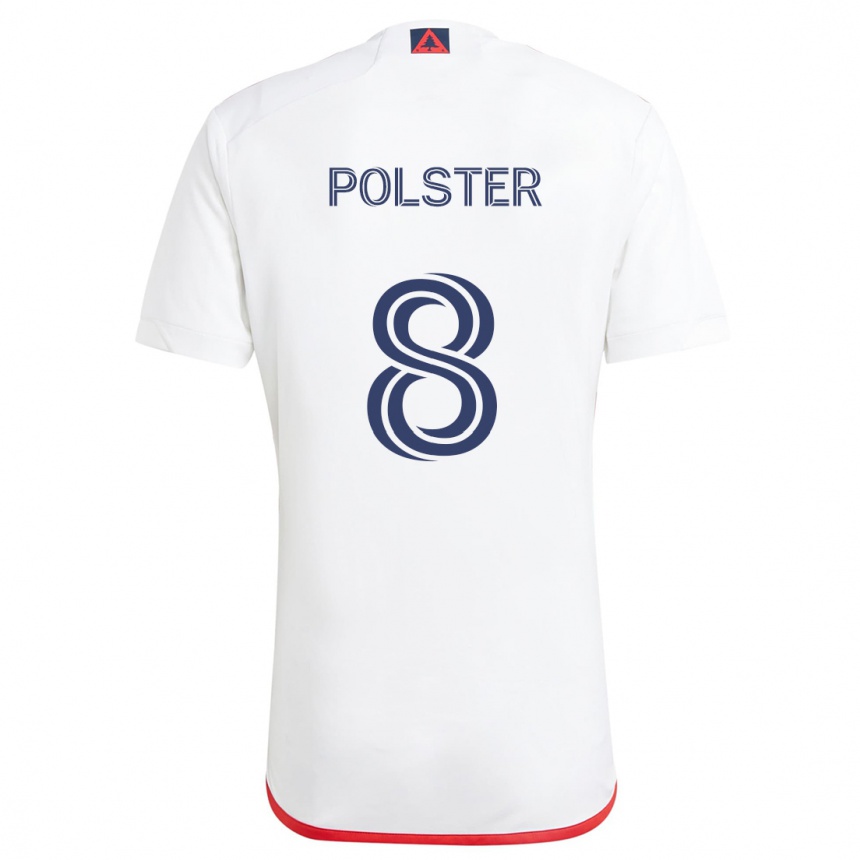 Enfant Football Maillot Matt Polster #8 Blanc Rouge Tenues Extérieur 2024/25