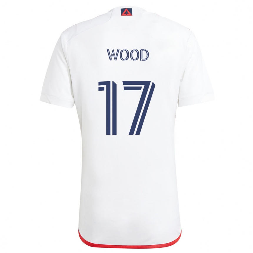 Enfant Football Maillot Bobby Wood #17 Blanc Rouge Tenues Extérieur 2024/25