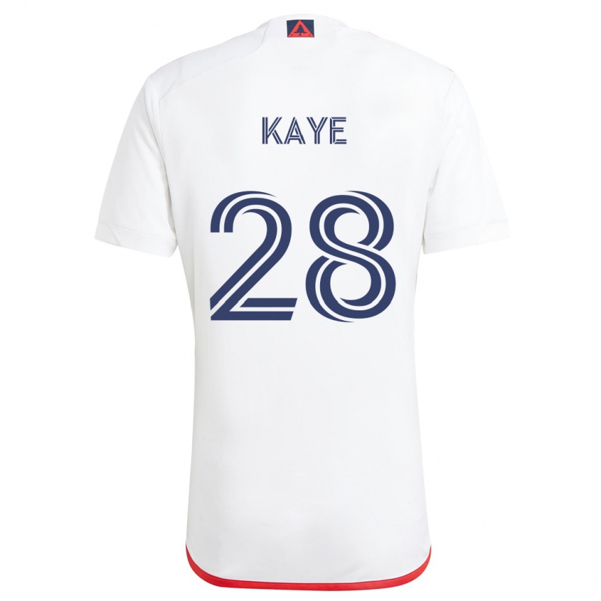 Enfant Football Maillot Mark-Anthony Kaye #28 Blanc Rouge Tenues Extérieur 2024/25