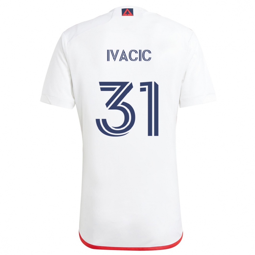 Enfant Football Maillot Aljaz Ivacic #31 Blanc Rouge Tenues Extérieur 2024/25