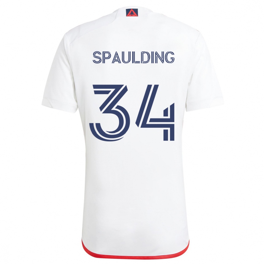 Enfant Football Maillot Ryan Spaulding #34 Blanc Rouge Tenues Extérieur 2024/25