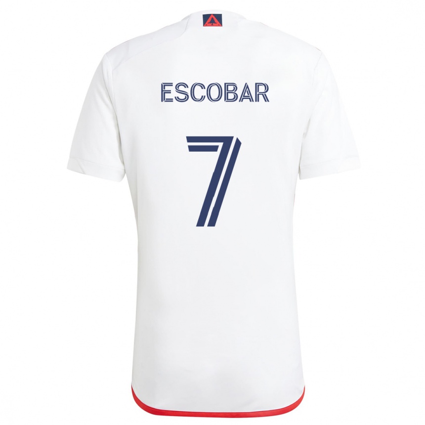 Enfant Football Maillot Olger Escobar #7 Blanc Rouge Tenues Extérieur 2024/25