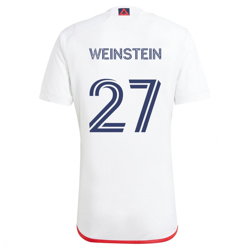 Enfant Football Maillot Max Weinstein #27 Blanc Rouge Tenues Extérieur 2024/25