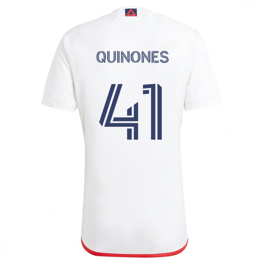 Enfant Football Maillot Colby Quiñónes #41 Blanc Rouge Tenues Extérieur 2024/25