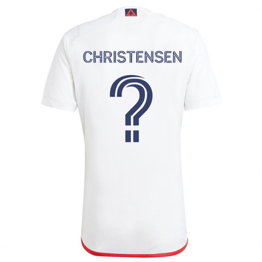 Enfant Football Maillot Kevin Christensen #0 Blanc Rouge Tenues Extérieur 2024/25