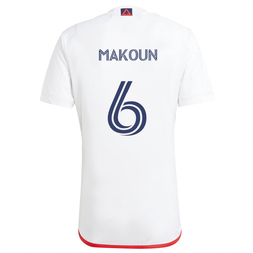 Enfant Football Maillot Christian Makoun #6 Blanc Rouge Tenues Extérieur 2024/25