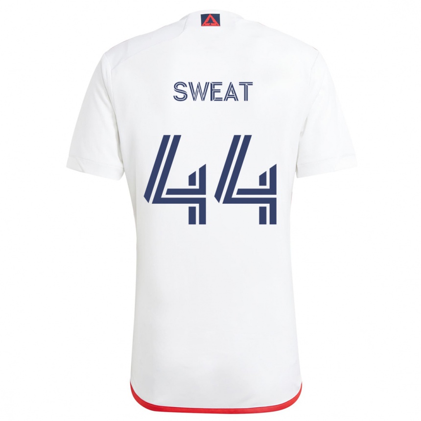 Enfant Football Maillot Ben Sweat #44 Blanc Rouge Tenues Extérieur 2024/25