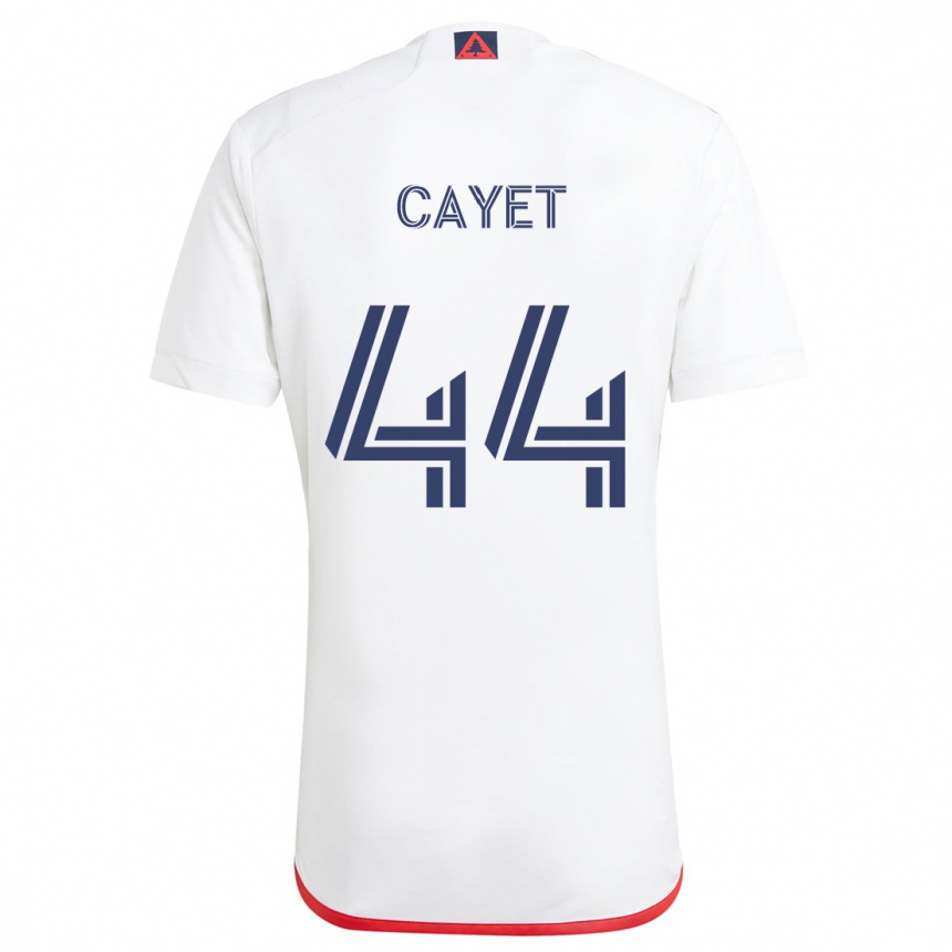 Enfant Football Maillot Pierre Cayet #44 Blanc Rouge Tenues Extérieur 2024/25