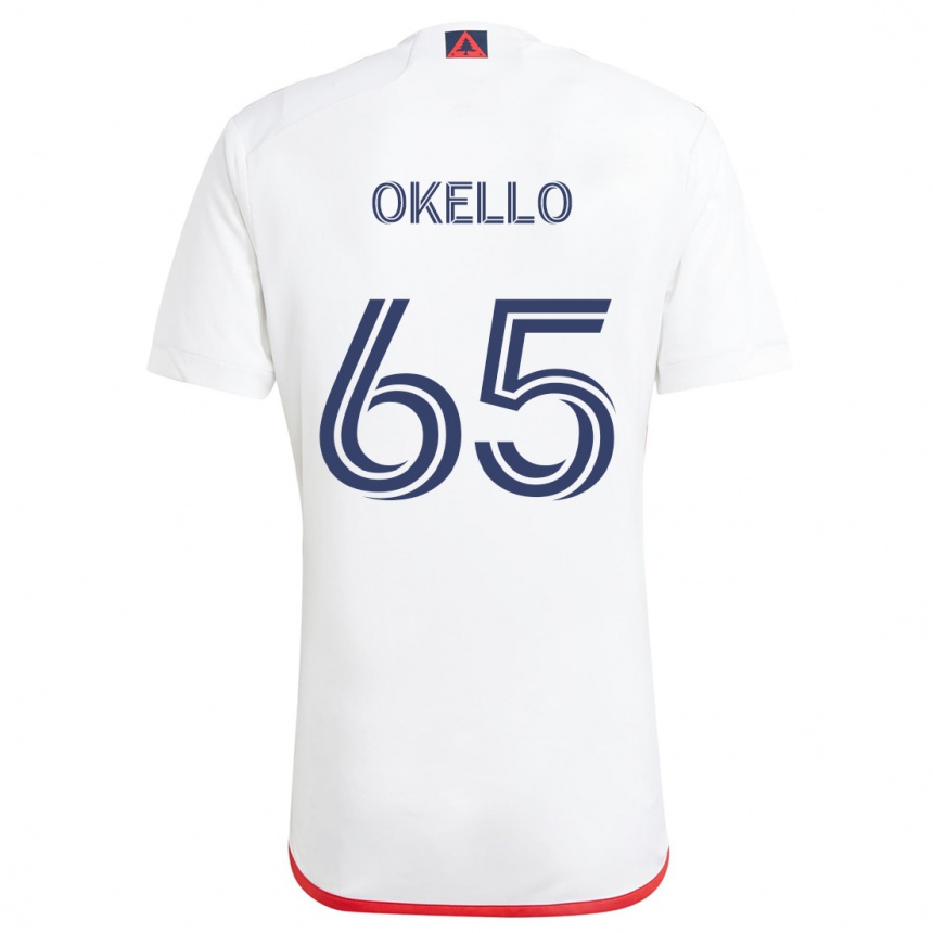 Enfant Football Maillot Noble Okello #65 Blanc Rouge Tenues Extérieur 2024/25