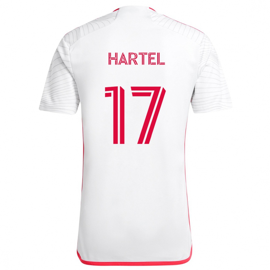 Enfant Football Maillot Marcel Hartel #17 Blanc Rouge Tenues Extérieur 2024/25