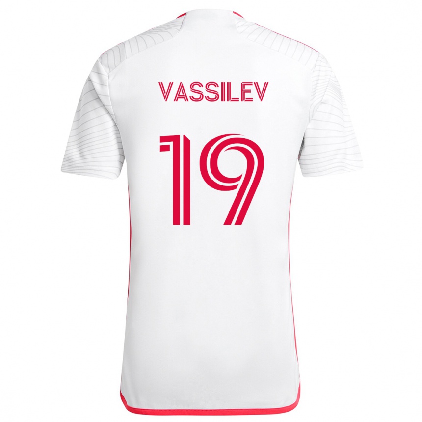 Enfant Football Maillot Indiana Vassilev #19 Blanc Rouge Tenues Extérieur 2024/25