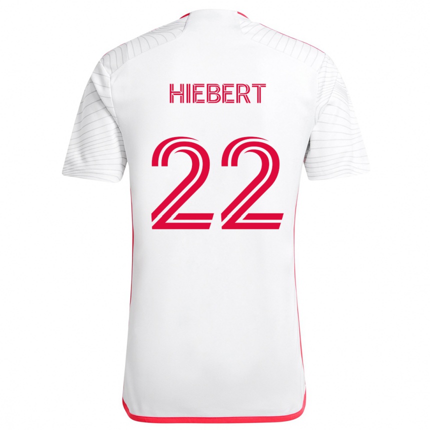 Enfant Football Maillot Kyle Hiebert #22 Blanc Rouge Tenues Extérieur 2024/25