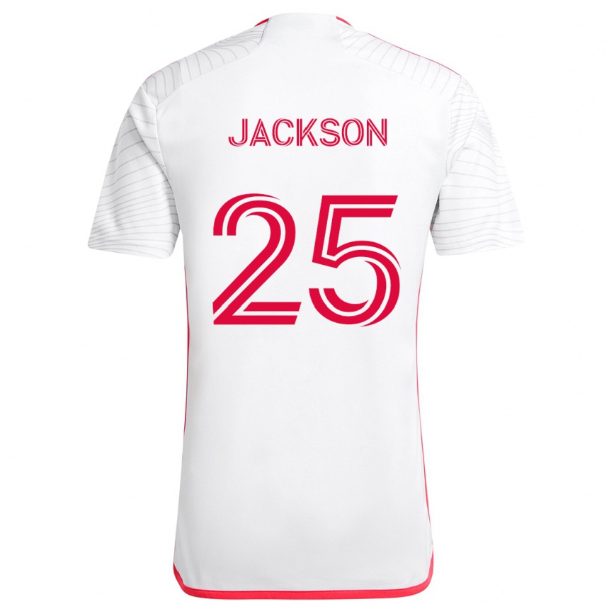 Enfant Football Maillot Aziel Jackson #25 Blanc Rouge Tenues Extérieur 2024/25