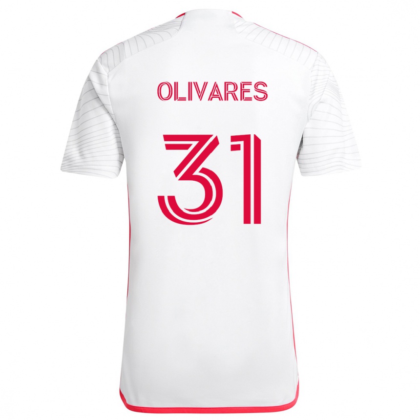 Enfant Football Maillot Christian Olivares #31 Blanc Rouge Tenues Extérieur 2024/25