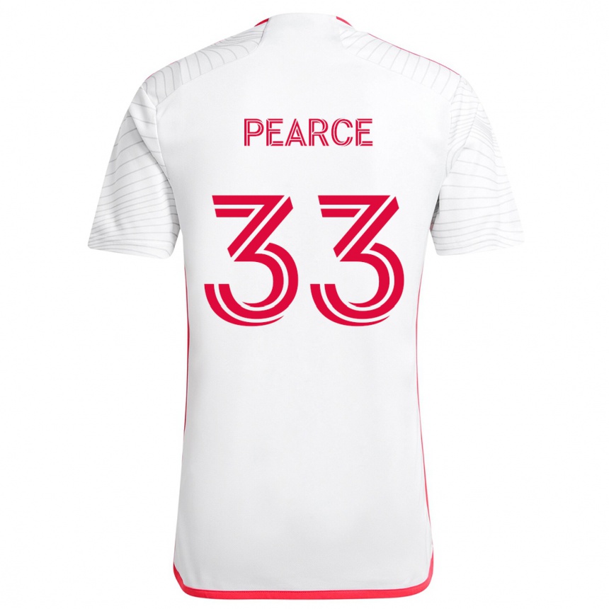 Enfant Football Maillot Tyson Pearce #33 Blanc Rouge Tenues Extérieur 2024/25